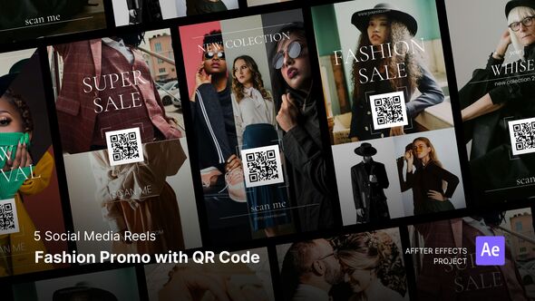 Social Media Reels - Fashion Promo with QR Code After Effects Template