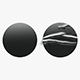 Two Black Round Stickers - sleek and wrinkly sticky tag - 3DOcean Item for Sale