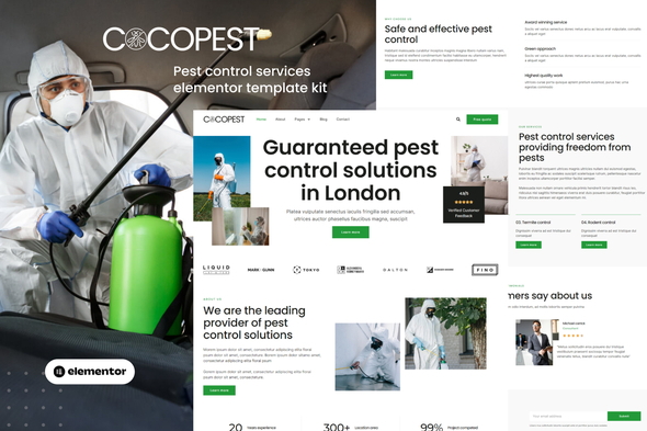 Cocopest – Pest Control Services Elementor Template Kit – 0 Sold!