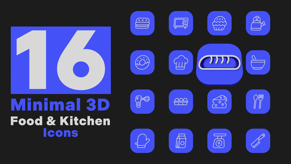 Minimal 3D - Food & Kitchen Icons