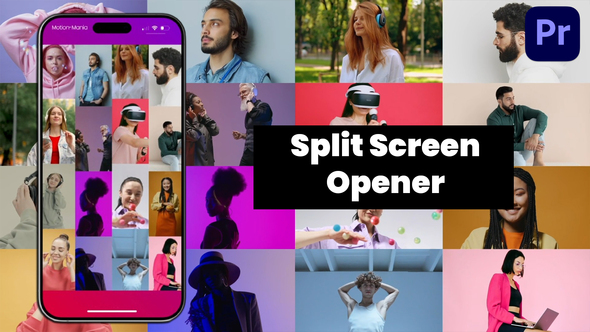 Rhythmic Split Screen Slideshow Mogrt