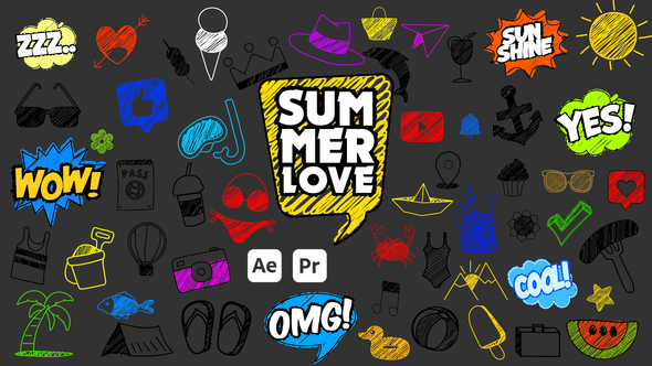 Summer Scribble Icons