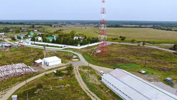 Quadcopter Flies Over the Territory of the Monastery