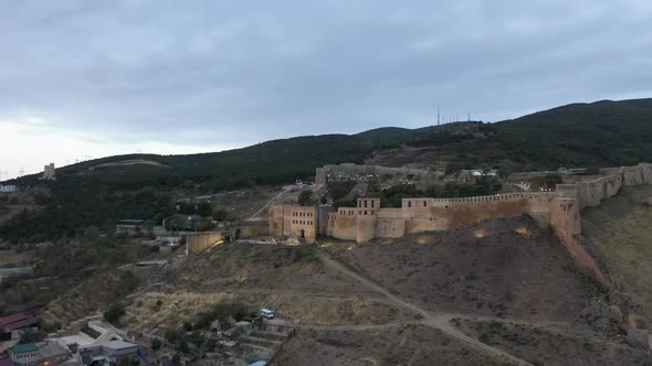 Aerial Overview of the Ancient Fortress Narinkala in Derbent