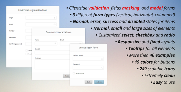 Zestaw formularzy Pure CSS3 + walidacja i maskowanie