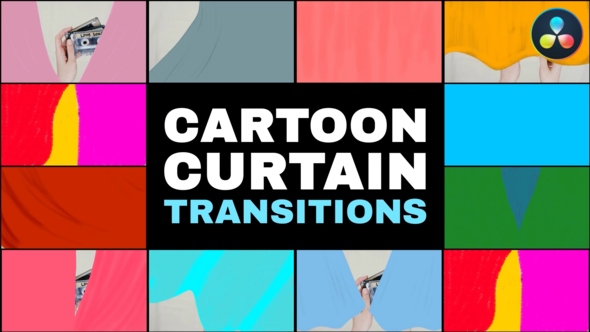 Cartoon Curtain Transitions | DaVinci Resolve