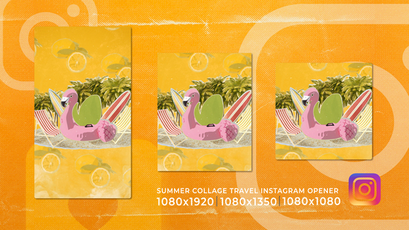 Collage Summer Holidays Travel | Instagram Stories Logo Opener