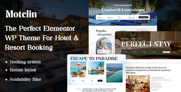 Motelin - Hotel & Resort Booking ElementorTheme