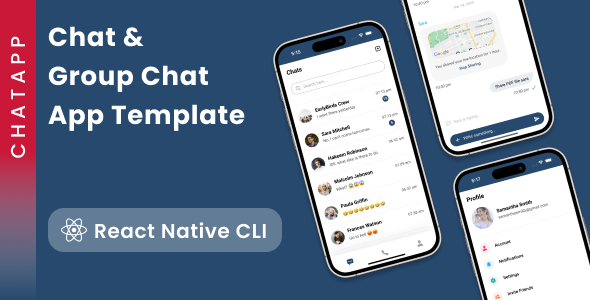 Chat & Group Chat App Template React Native CLI | Whatsapp Clone React Native CLI Template | ChatApp