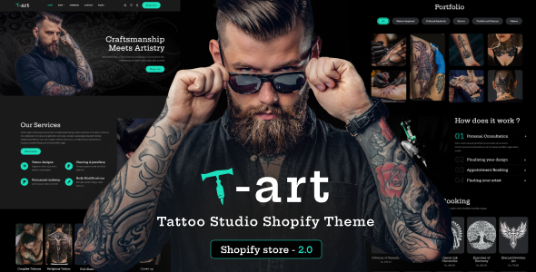 T Art - Tattoo Studio Shopify Store