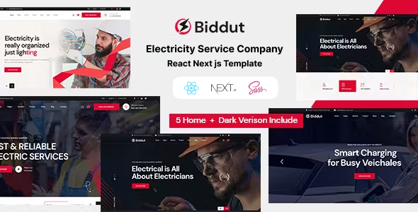Biddut - Electricity Services React Next js Template