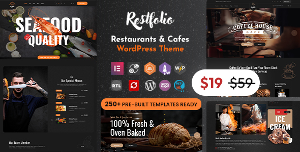 Restfolio - Elementor Restaurants & CafesTheme