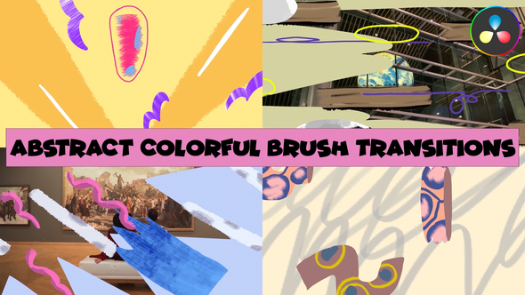 Abstract Colorful Brush Transitions | DaVinci Resolve