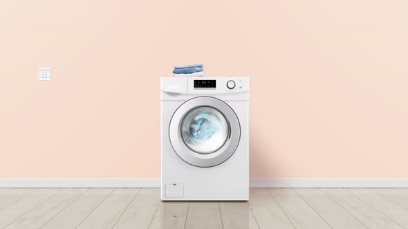 Laundry machine washing clothes loop