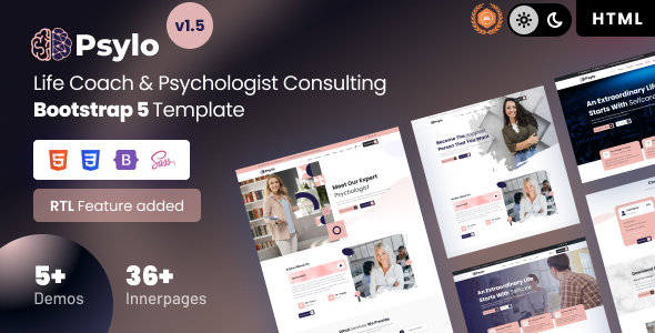 Psylo - Life Coach & Psychologist Consulting Bootstrap 5 Template