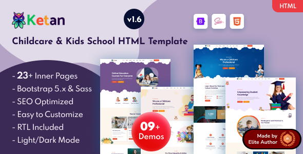 Ketan - Childcare & Kids School Bootstrap 5 Template