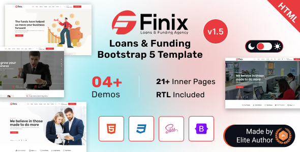 Finix - Loans & Funding Bootstrap 5 Template