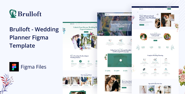 Brulloft – Wedding planner Figma Template – 1 Sold!