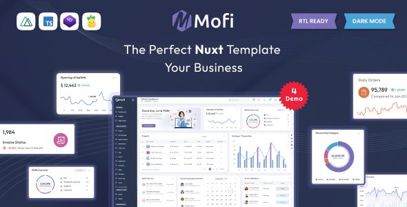 Mofi – Vue Nuxt Admin & Dashboard Template