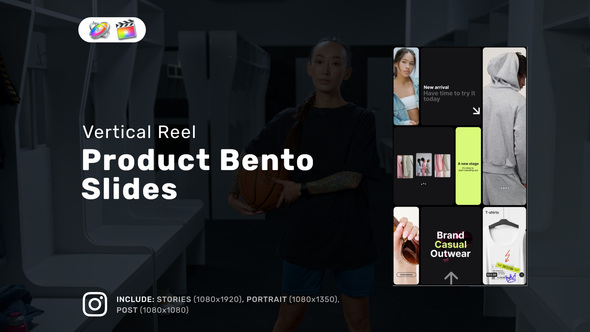 Product Bento Slides Vertical Reel for FCPX alt