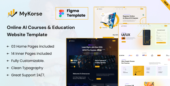 MyKorse - Online Eductaion Courses Figma Template