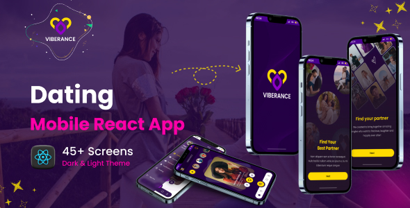 Viberance – Dating Mobile App React Native Template