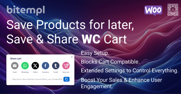 Save products for later, Save & Share WooCommerce Cart