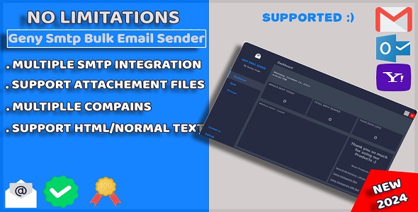 Geny Smtp Bulk Email Sender Using Unlimited SMTP - Genius Code