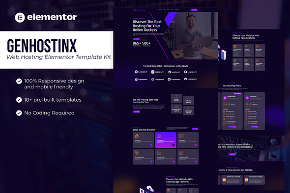 Genhostinx - Web Hosting Elementor Template Kit