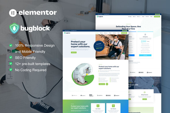 BugBlock – Pest Control Service Elementor Template Kit – 0 Sold!