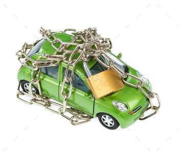 Vehicle security with padlock and chain
