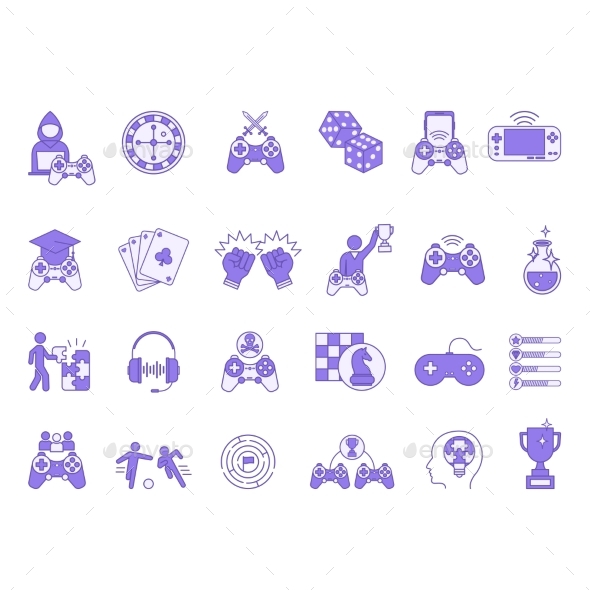 Colored Set of Games Icons