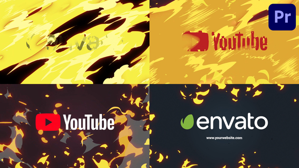 Cartoon Fire Logo Opener for Premiere Pro