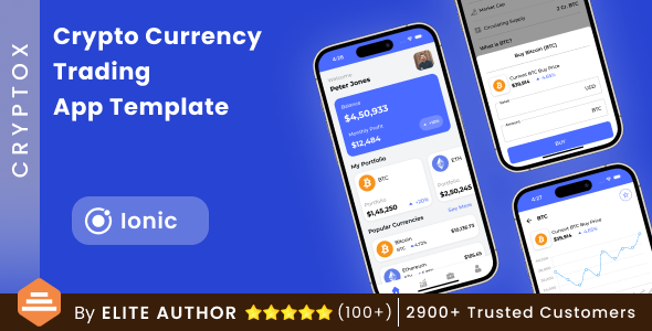 Crypto Currency Trading Android App Template + iOS App Template | Ionic | CryptoX
