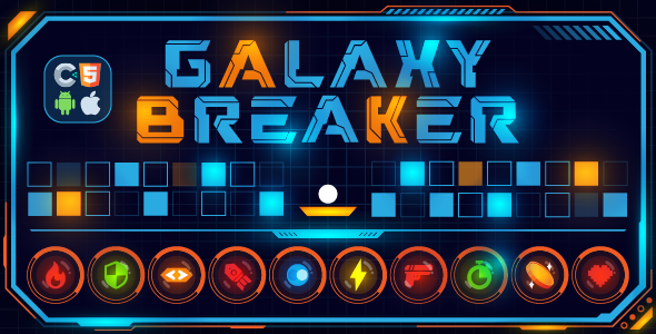 Premium Game - Galaxy Breaker HTML5 Game, Construct 3