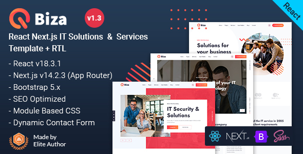 Biza - React Nextjs 14+ IT Solutions & Digital Services Template