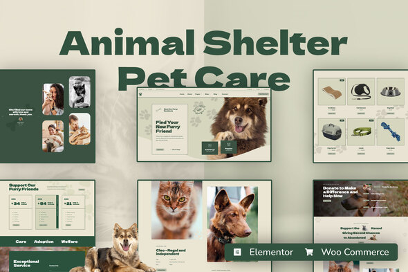 Kenneli - Animal Shelter & Pet Care Elementor Pro Template Kit