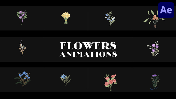 Flowers Falling Into Petals Animations for After Effects alt