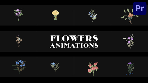 Flowers Falling Into Petals Animations for Premiere Pro