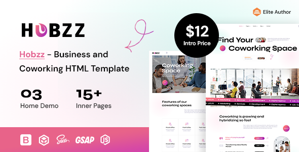 Hobzz - Business and Coworking HTML Template