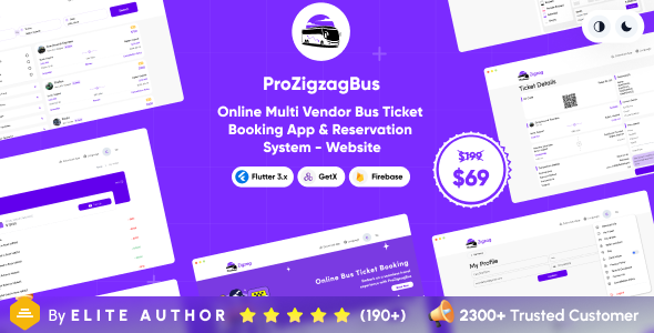 ProZigzagBus: Online Multi Vendor Bus Ticket Booking App & Reservation System - Flutter Website