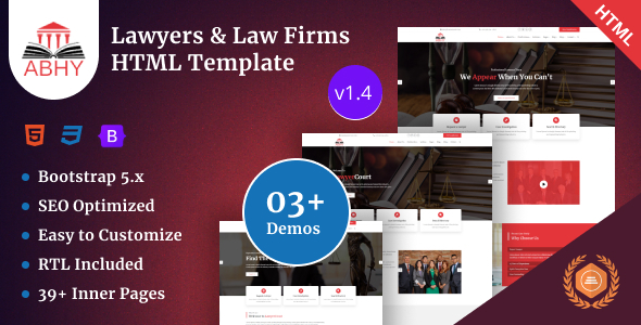 Abhy - Lawyers & Law Firms Bootstrap 5 Template