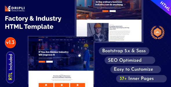 Dripli - Factory & Industry Bootstrap 5 Template