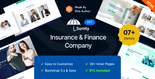 Surety - Insurance & Finance Company Bootstrap 5 Template