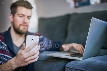 Connecting his devices to the wifi