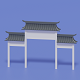 Cartoon Ancient Chinese Gate 3D model - 3DOcean Item for Sale