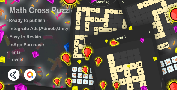 Math Cross Puzzle(Unity Game+Admob+iOS+Android)
