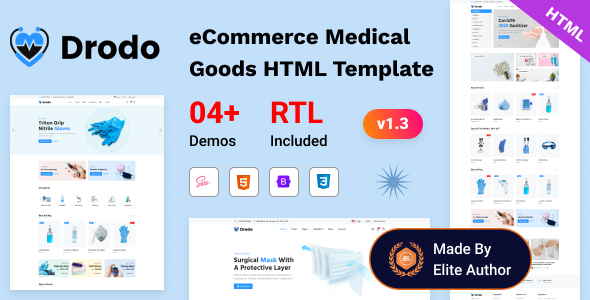 Drodo - eCommerce Medical Supply Bootstrap 5 Template