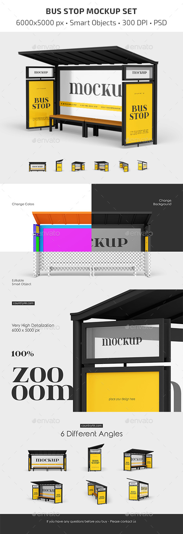 Bus Stop Mockup Set