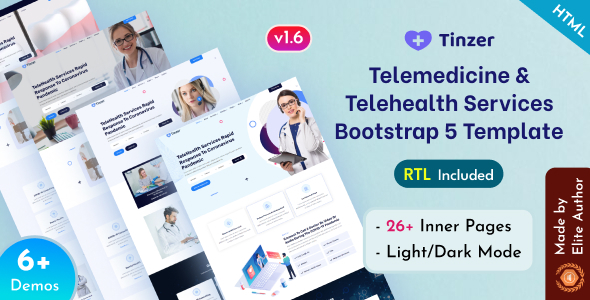 Tinzer - Telemedicine & Telehealth Services Bootstrap 5 Template